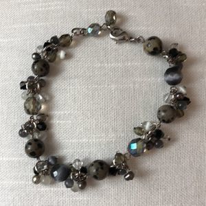 Lia Sophia Black and Gray Beaded Bracelet